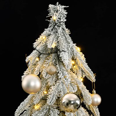 vidaXL Árvore Natal artificial c/ 300 luzes LED, bolas e neve 210 cm