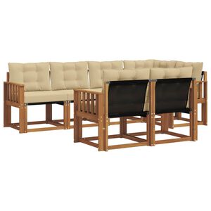 vidaXL Conjunto de Sof&aacute;s para Exterior 7 unid. Natural e Bege