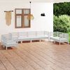 vidaXL 8 pcs conjunto lounge de jardim pinho maci&ccedil;o branco