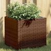 vidaXL Vaso/floreira de jardim 2 pcs 36x30x32 cm vime PE castanho