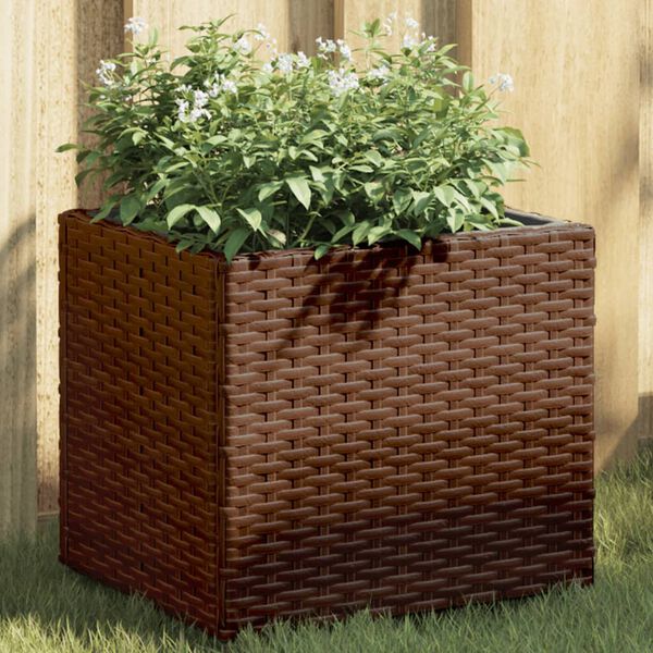 vidaXL Vaso/floreira de jardim 2 pcs 36x30x32 cm vime PE castanho
