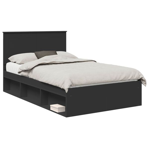 vidaXL Estrutura da Cama Preto 120 x 190 cm Madeira de Pinheiro S&oacute;lida