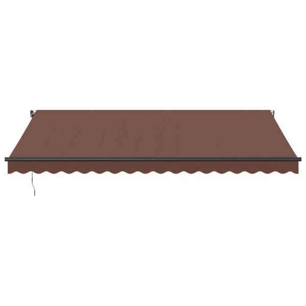 vidaXL Toldo retr&aacute;til autom&aacute;tico com luzes LED 450x350 cm castanho