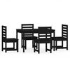 vidaXL 5 pcs conj. jantar p/ jardim madeira de pinho maci&ccedil;a preto
