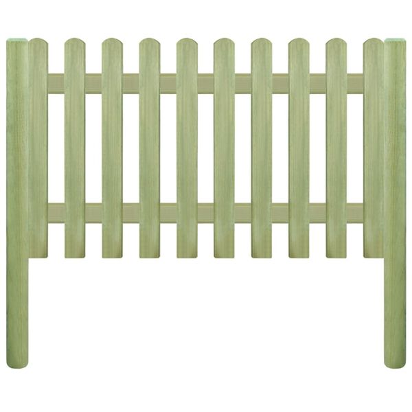 vidaXL Cerca de estacas impregnada em madeira de pinho 5,1 m 100 cm 6/9 cm