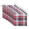 vidaXL Cadeiras de jardim c/ almofadões xadrez vermelho 8 pcs teca