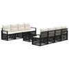 vidaXL Conjunto de Sof&aacute; de Jardim 9 unid. Preto vime PE