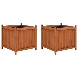 vidaXL Vasos/floreiras 2 pcs 50x50x50 cm madeira de abeto