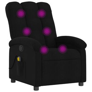 vidaXL Poltrona de massagens reclin&aacute;vel tecido preto