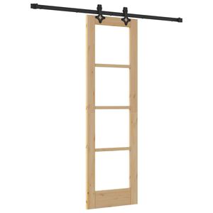 vidaXL Porta Deslizante ORKDAL Natural e Preto 61 x 198,5 cm