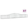 vidaXL Cestos gabi&atilde;o arqueados 7 pcs 400x50x40/60 cm ferro galvanizado