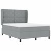 vidaXL Cama Box com colch&atilde;o Cinzento-claro 160 x 200 cm tecido