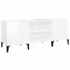 vidaXL Arm&aacute;rio p/ discos 121x38x48 cm deriv. madeira branco brilhante