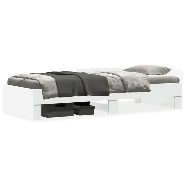vidaXL Estrutura de cama 90x190 cm derivados de madeira branco