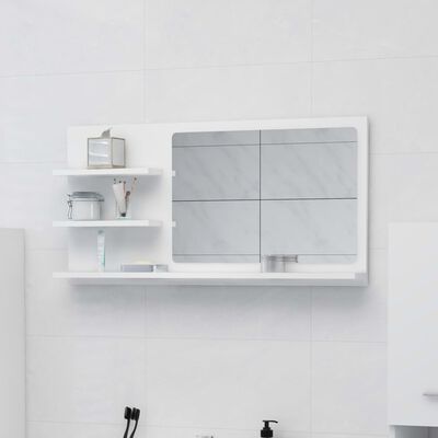 vidaXL Espelho de casa de banho 90x10,5x45 cm contraplacado branco