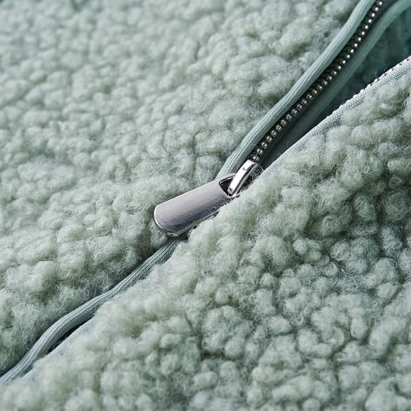 Casaco Teddy c/ capuz para criança pelo sintético verde-menta 128