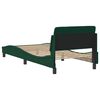 vidaXL Estrutura de cama Dover 90x200 cm veludo verde-escuro