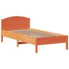 vidaXL Cama com estante sem colchão 75x190cm pinho maciço castanho-mel