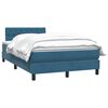 vidaXL Cama com molas/colch&atilde;o 120x210 cm veludo azul-escuro