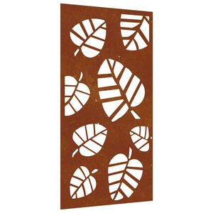 vidaXL Decora&ccedil;&atilde;o p/ muro de jardim 105x55 cm a&ccedil;o corten design folhas