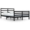 vidaXL Estrutura de cama 160x200 cm pinho maci&ccedil;o preto