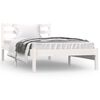 vidaXL Estrutura de cama solteiro 90x190 cm pinho maci&ccedil;o branco