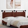 vidaXL Cabeceira Suspensa Marrom Brilhante 170 x 55 x 5 cm PU Antigo