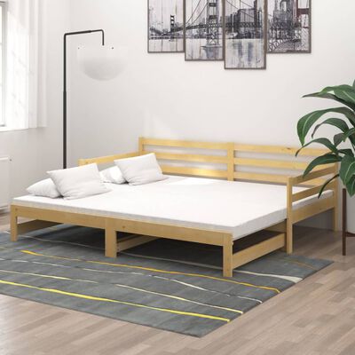 vidaXL Estrutura sofá-cama de puxar 2x(90x200) cm pinho maciço