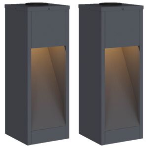 vidaXL Luz Solar LED de Caminho 2 unid. Branco quente 18 x 18 x 50 cm