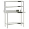 vidaXL Mesa trabalho cozinha c/ prateleira 110x55x150cm a&ccedil;o inoxid&aacute;vel