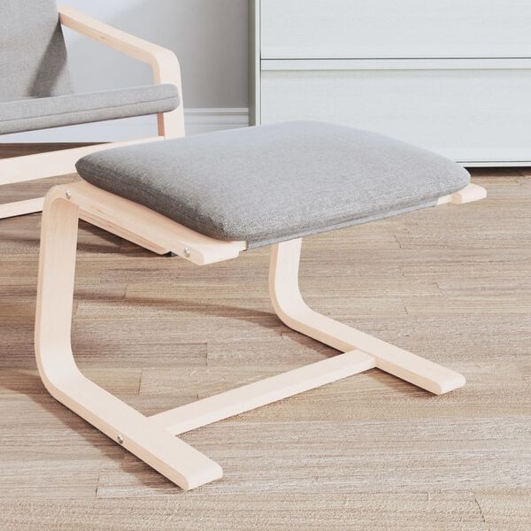 vidaXL Apoio de pés 51x41x40 cm tecido cinzento-claro