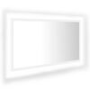 vidaXL Espelho de casa de banho c/ LED 80x8,5x37 cm acr&iacute;lico branco