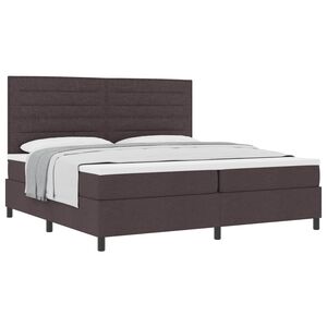 vidaXL Cama Box com colch&atilde;o Marrom Escuro 200 x 200 cm tecido