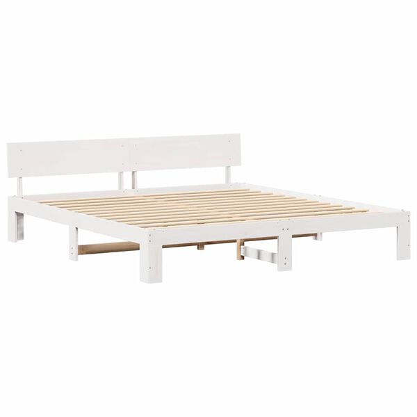 vidaXL Estrutura da Cama com cabeceira Branco 200 x 200 cm