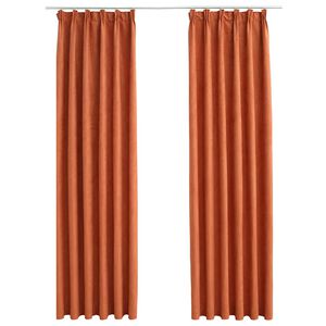 vidaXL Cortinas blackout com ganchos 2 pcs 140x225 cm ferrugem