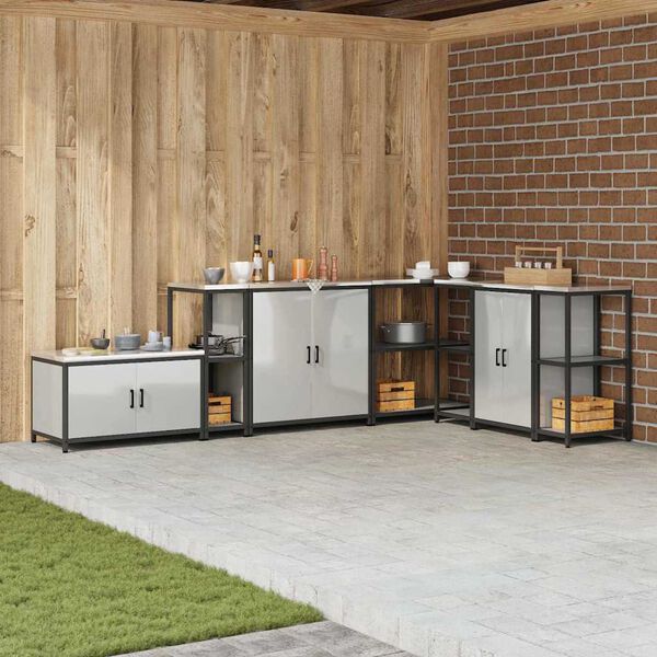 vidaXL Armazenamento de Cozinha Prateado 60 x 50 x 92 cm A&ccedil;o