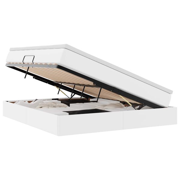 vidaXL Cama com arruma&ccedil;&atilde;o e colch&atilde;o com colch&atilde;o Branco 160 x 200 cm