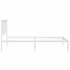 vidaXL Estrutura de cama com cabeceira 90x190 cm metal branco