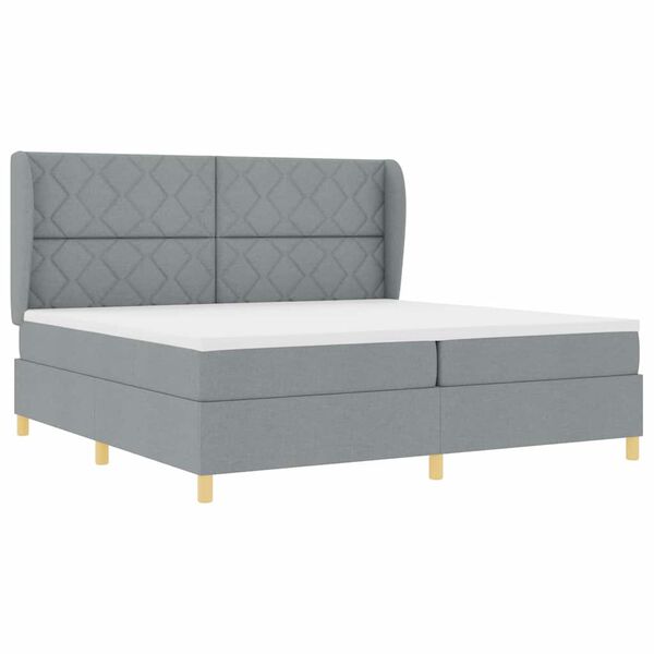 vidaXL Cama Box Springs com Colch&atilde;o Cinza Escuro 90x190 cm tecido
