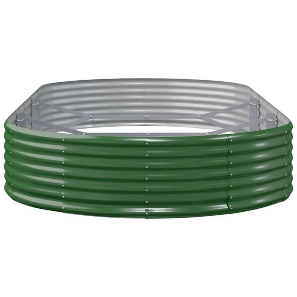 vidaXL Canteiro elevado jardim 296x140x36 cm a&ccedil;o galvanizado verde