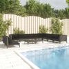 vidaXL 11 pcs conj. lounge jardim c/ almofad&otilde;es vime PE cinza-escuro