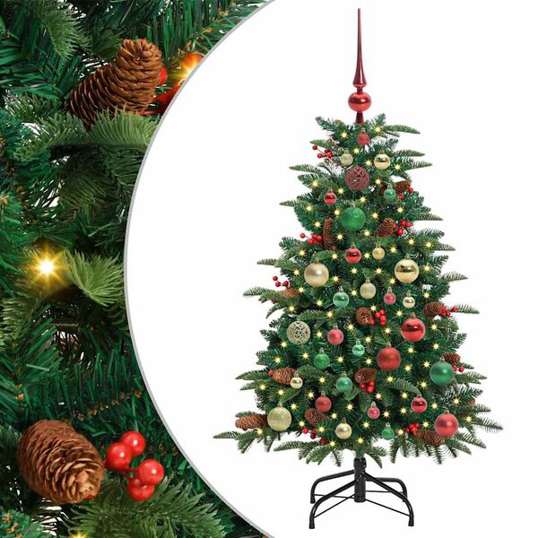 vidaXL &Aacute;rvore de Natal Artificial Verde 120 cm PVC, Metal e Pl&aacute;stico