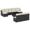 vidaXL 11 pcs conjunto sof&aacute;s de jardim c/ almofad&otilde;es vime PE preto