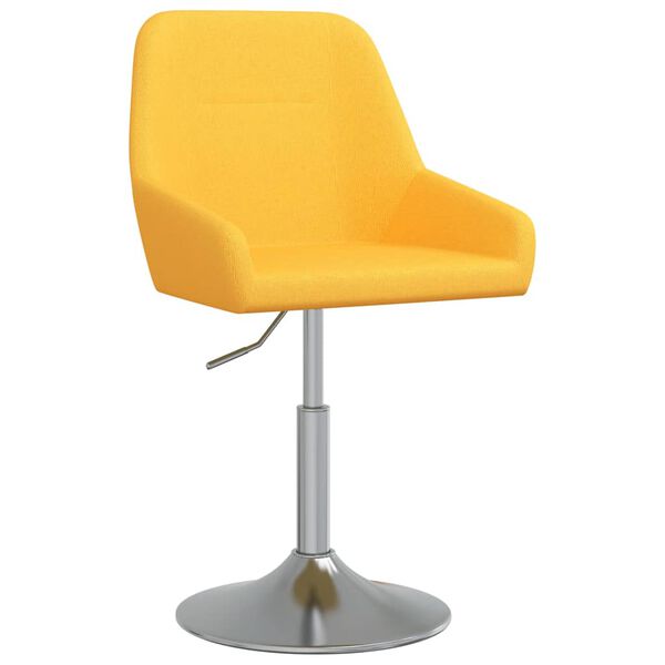 vidaXL Banco de bar tecido amarelo mostarda