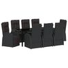 vidaXL Conjunto de Jantar para Jardim 9 unid. Preto vime PE