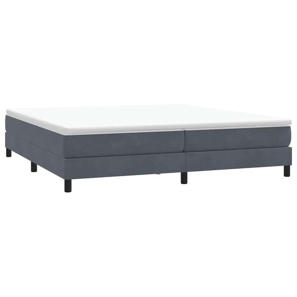 vidaXL Cama com molas sem colch&atilde;o 200x210 cm veludo cinzento-escuro