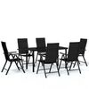 vidaXL 7 pcs conjunto de jantar para jardim preto