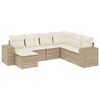 vidaXL 7 pcs conjunto de sof&aacute;s p/ jardim com almofad&otilde;es vime PE bege