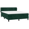 vidaXL Cama com molas/colch&atilde;o 140x190 cm veludo verde-escuro