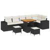 vidaXL Conjunto de Sof&aacute; de Jardim 9 unid. Preto vime PE